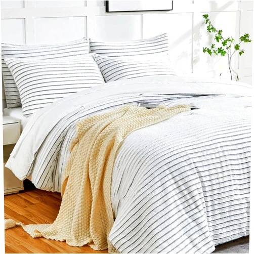 ENJOHOS Twin Comforter Set, 5 Pieces Twin Bed in a Bag Set with Sheets for College Girls Boys, Comforter with Tufted Black White Stripes, Lightweight Microfiber Comforter Bedding
