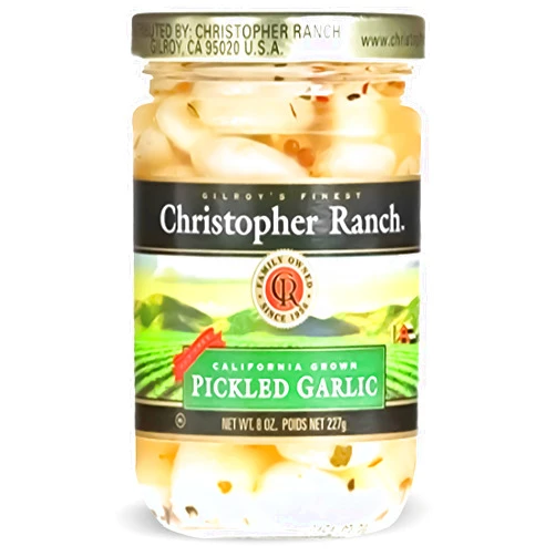 Christopher Ranch Pickled Garlic Cloves in a Jar | 100% California-Grown Fresh Garlic | Peeled and Pickled for Convenience | Ideal for Cooking, Snacking & Pickled Vegetables Lovers | 8 oz (Pack of 1)