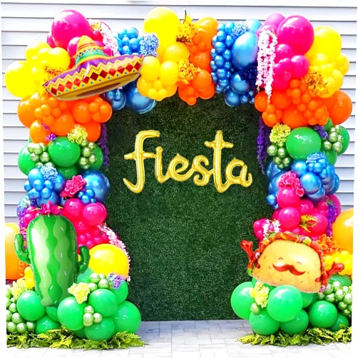 DNBOD Cinco de Mayo Fiesta Balloon Arch Kit, 171Pcs Rainbow Colors Balloon Garland for Mexican Fiesta Party Decorations Hawaii Tropical Luau Birthday Party Backdrop Inflatable Cactus Taco Carnival Balloons