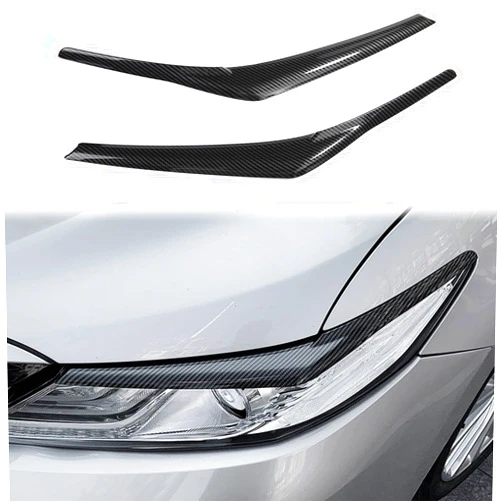 CKE 2pcs for Toyota Camry 2024 2023 2022 2021 2020 2019 2018 Accessories Aggressive Look Auto Headlight Eyebrow Eyelid Cover Trim Car Exterior Decoration Sticker -Carbon Fiber Style