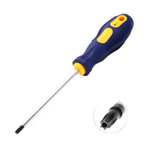 Utoolmart Torx Screwdriver, T20 Security Magnetic Star Screw Driver with 100mm CR-V Shaft and Black Yellow Handle, 1 Pcs