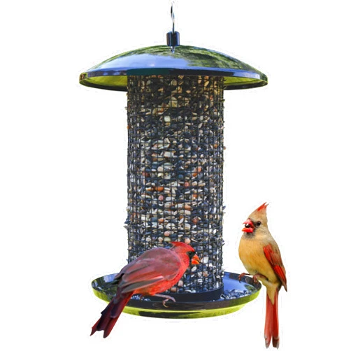 Nature's Way Midnight Metal Mesh Mixed Seed and Peanut Bird Feeder for Wild Birds and Outdoor Décor, 2.75 Quart Capacity, Easy to Clean and Fill with Easy-Cling Mesh, Black