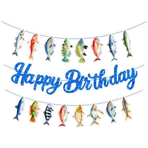 Lide Road 3PCS Gone Fishing String Birthday Party Supplies Fishing Birthday Banners Fishing Party Decorations Sea Fish Banner for Bass Fish Competition Freshwater Pond Outdoor Salt Water Decor