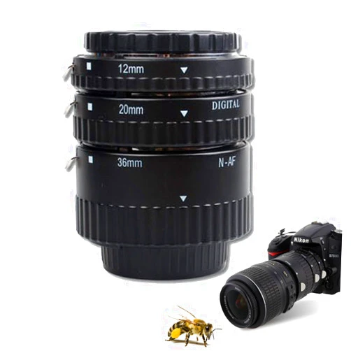Meike Auto Focus Macro Extension Tube Set Metal Mount 12mm 20mm 36mm for Nikon AF AF-S DX FX SLR Cameras