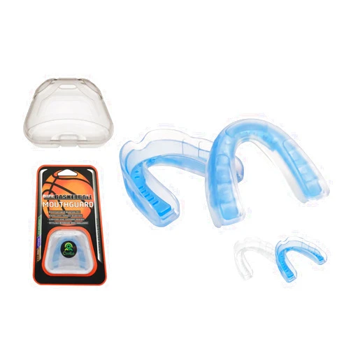 COOLLO SPORTS Boil and Bite Mouth Guard BB Custom Fit Sport Mouthpiece for Basketball, Karate, Martial Arts, Wrestling, MMA (Free Case Included!) -Adult Size (Adult -Ages 11 & Above, Blue & Trans.)