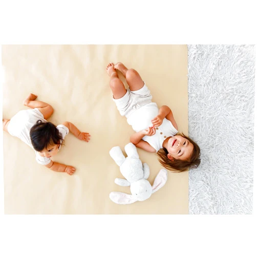 Lyla & Sage Play Co Vegan Leather Multipurpose Mat - Stylish and Versatile Play Mat for Indoor & Outdoor Adventures - Nuetral Baby Play Mat - Non Toxic Baby Play Mats for Floor (Desert)