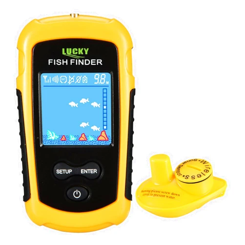 Lucky Portable Wireless Fish Finder,Castable Kayak Fish Depth Finder,Handheld Smart Sonar Fishing Gear for Kayak Fishing