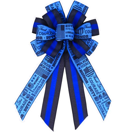 YKW Police Support Bow for Wreaths 11.42