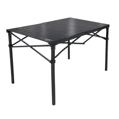 MOUNTAIN SUMMIT GEAR Heavy-Duty Roll-Top Table for Camping (Large) - Portable Aluminum-Top Folding Table with Steel Frame by Caddis Sports