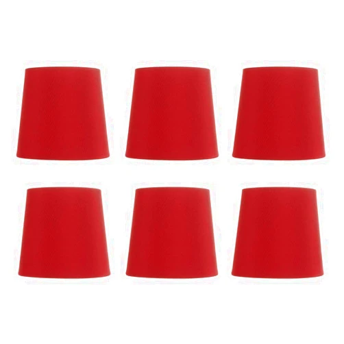 Upgradelights Red Four Inch Tapered Drum Clip on Chandelier Lampshades (Set of Six)