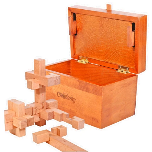 Onietoiy Wooden Puzzle Box with 20PCS DIY Building Blcok Brain Teasers Puzzle Toys for Kids and Adults Gift