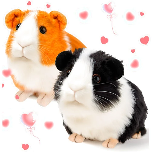 Redaica Valentines Day Gifts for Kids, 2pc Guinea Pig Stuffed Animals Realistic Plush Cute Valentine Stuffed Animals Toys, Small Live Animals Pet Doll for Boys Girls Valentines Day Classroom Gifts