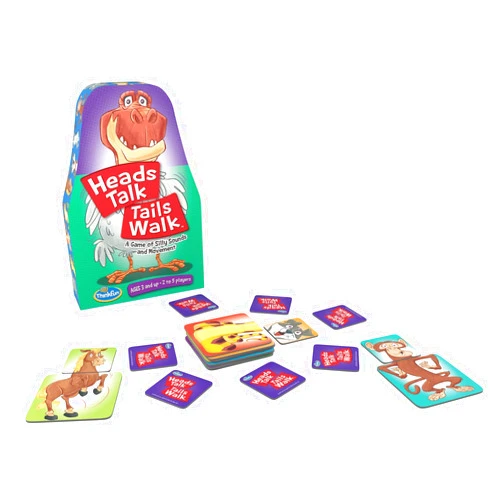 ThinkFun Think Fun Heads Talk Tails Walk Preschool Toy and Game for Boys and Girls Age 3 and Up - A Silly Game of Sounds and Movement,Multi,44001860