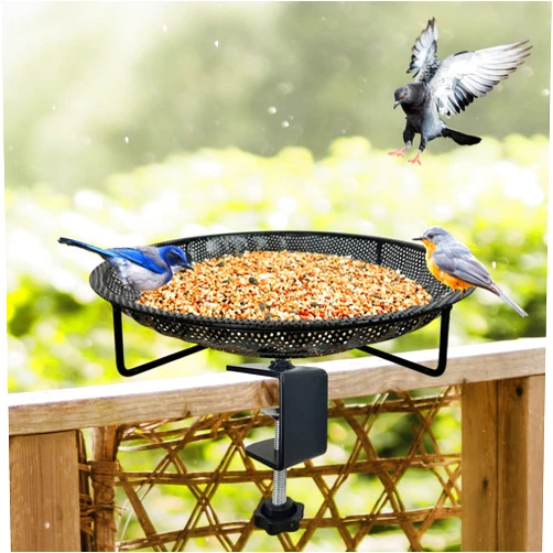 CQAIRIOU Premium Deck Railing Bird Feeder Tray for Balcony,11.8
