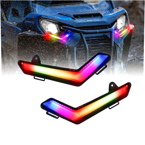 Akmties Can Am Defender LED RGB Turn Signal Lights Fang Light Compatible with 2020-2022 Can-Am Defender Max Commander 2021 Lamp Kit