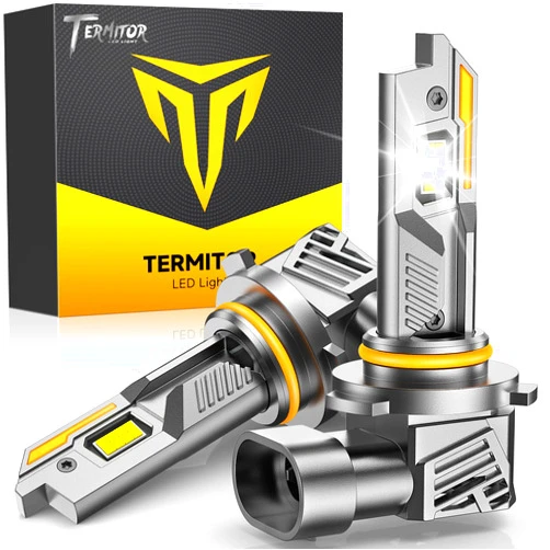 Termitor 9012/HIR2 Light Bulbs, 33000LM 900% Brighter 9012 Fog Bulb, 6500K Cool White, 1:1 Mini Size Wireless Halogen Replacement, Plug & Play, Pack of 2