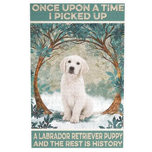 Dally-US Once Upon A Time I Picked Up A Labrador Retriever Puppy Love Labrador Jigsaw Puzzles 1000 Pieces for Adults Home Garden Family Wall Decor Picture Woods Puzzles, Pintu-wb17