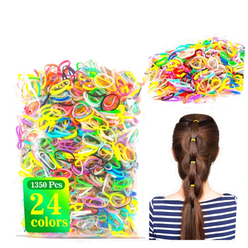 MAQIHAN Mini Rubber Bands For Hair - 24 Color Hair Rubber Bands Women Girls Braiding Small Plastic Hair Bands Elastic Little Rubber Colored Hair Ties Styling Tool Accessories Bands Set For Girls