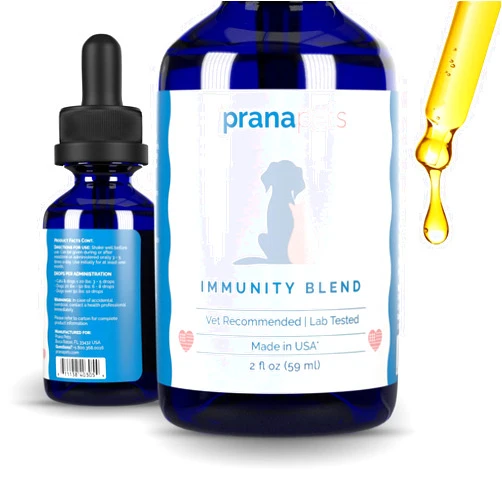 PranaPets Immunity Blend Supplement for Dogs & Cats | Naturally Helps Relieve Fatigue & Weakness in Pets | Promoting Increased Energy, Normal Appetite & Immune Support (59ml)