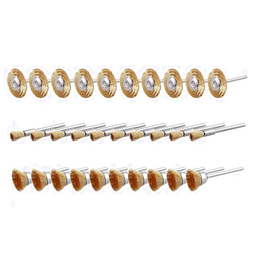 SUJAYU 30 Pc Brass Wire Wheel for Buffing, Wire Wheel Drill Attachment