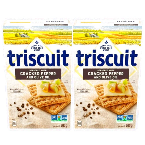 Generic Triscuit Cracked Pepper & Olive Oil Crackers, 200g/7oz (Pack of 2) Shipped from Canada