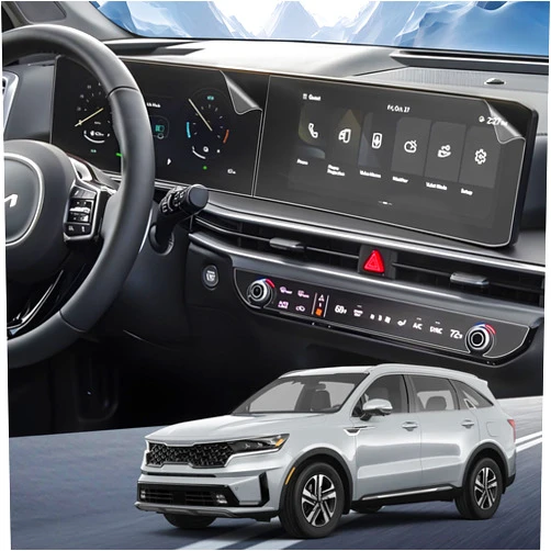 YEE PIN 2024 Kia Sorento Screen Protector for 2024 Kia Sorento Accessories LX/S/EX/X-Line EX/SX/X-Line SX/X-Line SX Prestige/X-Pro SX Prestige 12.3” Curved Display Climate Control Screen 6Pack