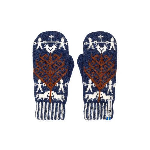 ÖJBRO VANTFABRIK Öjbro Swedish made 100% Merino Wool Soft Thick & Extremely Warm Mittens (Small, Yggdrasil Livtrånad) (Small, Yggdrasil Livtrånad)