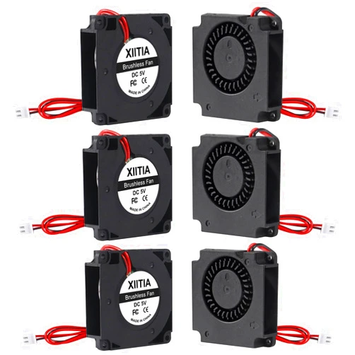 XIITIA 6pcs 4010 5V Turbine Fan 40x40x10mm DC Turbo Fan Bearing Blower Radial Cooling Fans with 2 Pin Terminal for 3D Printer Parts