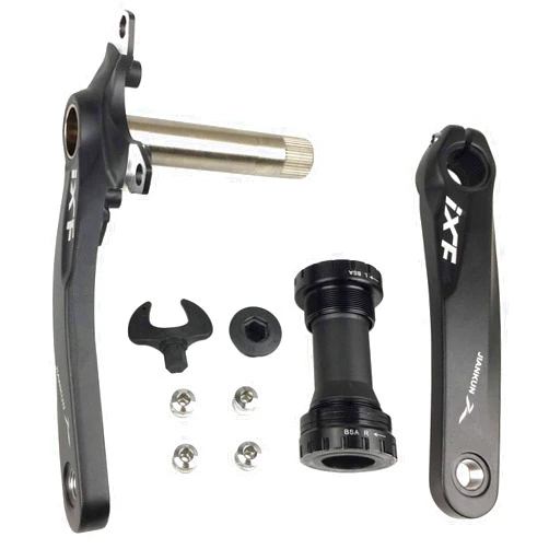 BNVB Bike Crank Arm Set， 170mm 104 BCD Mountain Bike Crank Set with Bottom Bracket Crank and Chainring Bolts for MTB BMX Road Bicyle, Compatible with Shimano, FSA, Gaint (Black/Red/Silver)
