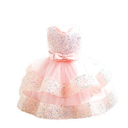 Miipat Baby Girl Pageant Dress Sequins Princess Dress Toddler Flower Wedding Birthday Party Gown Dresses 12 Months-4 Years