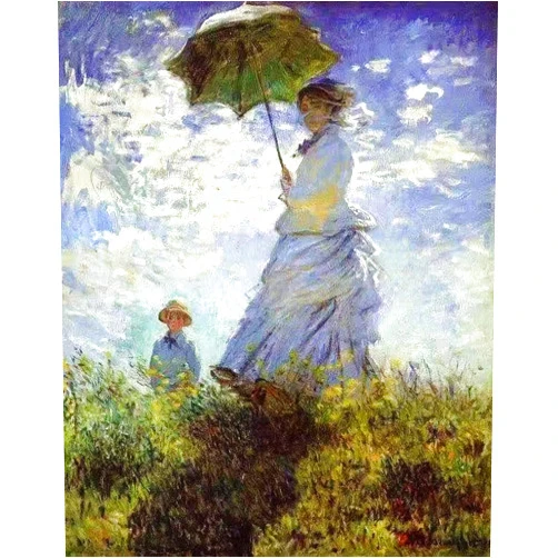 NIHO-JIUMA Monet Diamond Painting Kits Woman with A Parasol, 5D DIY Full Diamond Art for Adults, Home Decor (30x40cm/12x16inches)