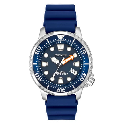 Citizen Promaster Dive Eco-Drive Watch, 3-Hand Date, ISO Certified, Luminous Hands and Markers, Rotating Bezel, Blue/Stainless (Model: BN0151-09L)