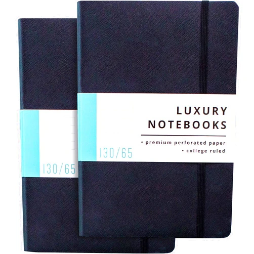 Papercode Lined Journal Notebook - Luxury Journal for Writing w/ 130 Pages, Soft Cover - Executive Notebook for Work, Travel, College - Black