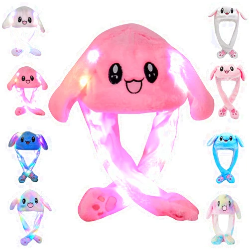 umbresen Bunny Hat Ear Moving Jumping Rabbit Hat Funny Plush Cap for Kids