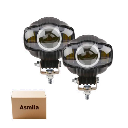 Asmila LED Driving Lights For Bicycles and Motorcycles, IP 67 Waterproof Driving Lights 30W For Dirt Bikes, Trucks, ATV, UTV and SUV, Set of 2PCS