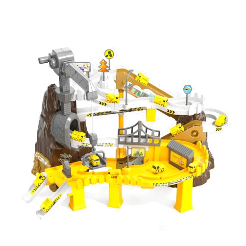 TEMI Race Track Parking Adventure Garage Building Engineering Construction Site Game with 12 mini Car Toys Gift 3 4 5 6 7 8 Years Old Boy Toddler Kid