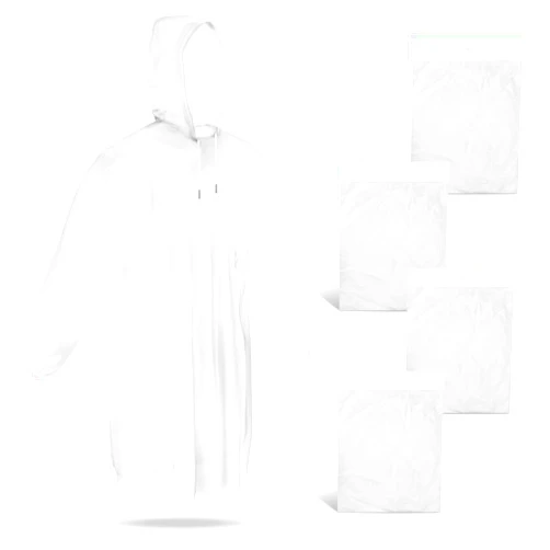 Guirnd 4 Pack Disposable Ponchos, Clear Rain Ponchos for Adults, Vinyl Ponchos Adult with Drawstring Hood, Emergency Panchos Rain Adult for Travelling, Outdoor, Daily Life