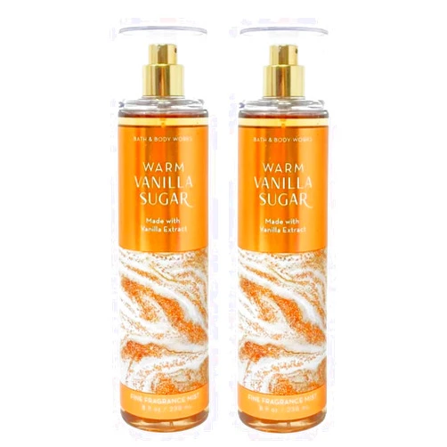 Bath & Body Works Fine Fragrance Mist, Set of 2 Bottles, 8oz Per Bottle (Warm Vanilla Sugar)