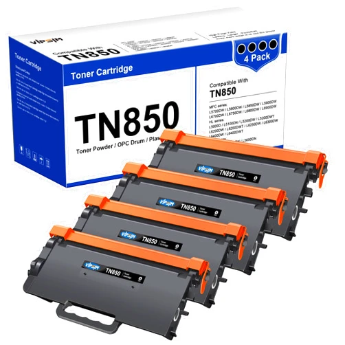 VIPSIM TN850 - TN 850 TN850 High Yield Toner Cartridge - Replacement Compatible for Brother TN 850 Brother Toner Cartridge for HL-L6200DW HL-L5200DW MFC-L5850DW MFC-L6800DW DCP-L5600DN Printer(Black, 4 Pack)