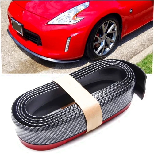 DREAMIZER 8.2ft/250cm Universal Front Bumper Spoiler, Universal Carbon Fiber Front Bumper Lip Strip Splitter Spoiler