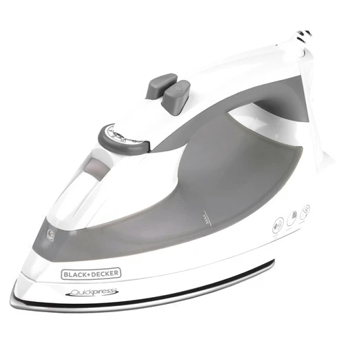 BLACK+DECKER Black & Decker F976 Quickpress Iron with Smart Steam Technology, White/Silver