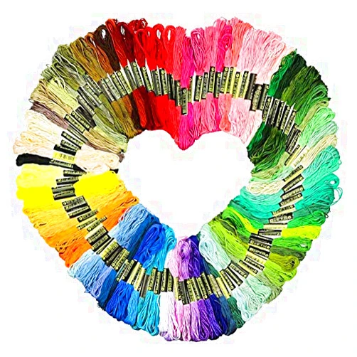 Teensery 50 Skeins Multi-colored Embroidery Floss Rainbow Color Embroidery Stitch Thread Friendship Bracelets Floss (50)