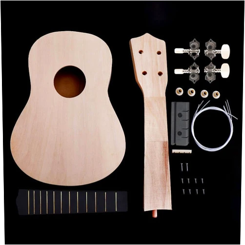OriGlam 21 Inch DIY Ukulele Kit, Make Your Own Ukulele DIY Kit, Soprano Hawaii Ukulele Kit, Ukulele Hawaii Guitar Handwork Kit with Installation Tools for Kids, Friends, Family, Amateur