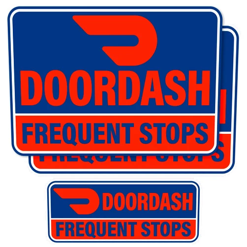 Lumiere Tech (3 Pack) Heavy Duty Doordash Car Magnets Door Signs for Delivery Drivers, Dashers Accessories (Blue Background)