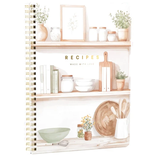 ZICOTO Aesthetic Recipe Book for 100+ Cherished Meals - Spacious 8.25 x 10 Notebook to Write In Your Own Recipes - Beautiful Blank Cookbook for Seamless Homemade Dish Planning