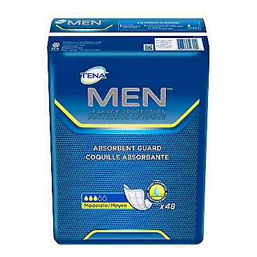 TENA tena Tena Incontinence Guards for Men, Moderate Absorbency, 48 Count (Pack of 2)