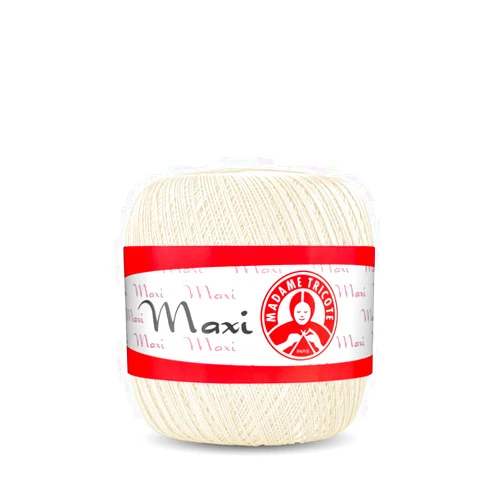 Madame Tricote Paris Maxi Madame Tricote Paris 100% Mercerized Cotton Yarn for Crochet and Knitting. NE 10/3 Nm 17/3 Suitable for All Crochet Techniques- Color Number 6282 Size No. 5. Antique White (Pantone 11-0105)