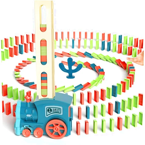 Nynicorny Domino Train Toy Kids Games 200Pcs Automatic Dominoes Building Set Rally STEM Montessori Stacking Toys for 3+ Year Old Boys Girls Autistic Toy Gifts for Birthday Christmas Halloween