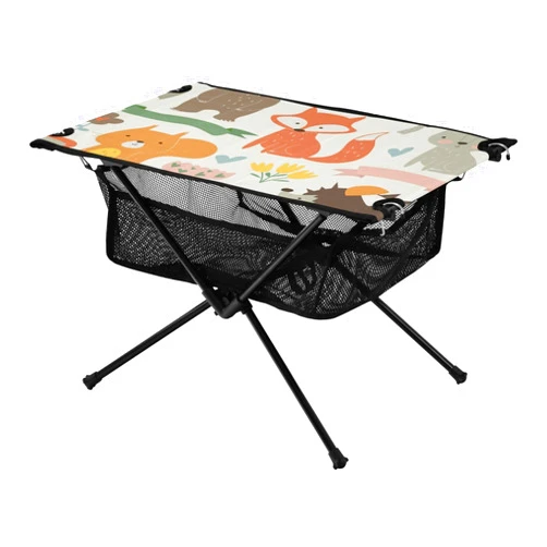 WDdZzyy Folding Short Table Animals Cute Heavy Duty Weatherproof bbq table with Storage Bag for Outdoor Kitchen Picnic