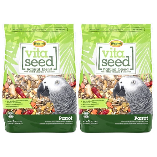 Higgins 2 Pack of Vita Seed Natural Blend Parrot Food, 5 Pounds Each